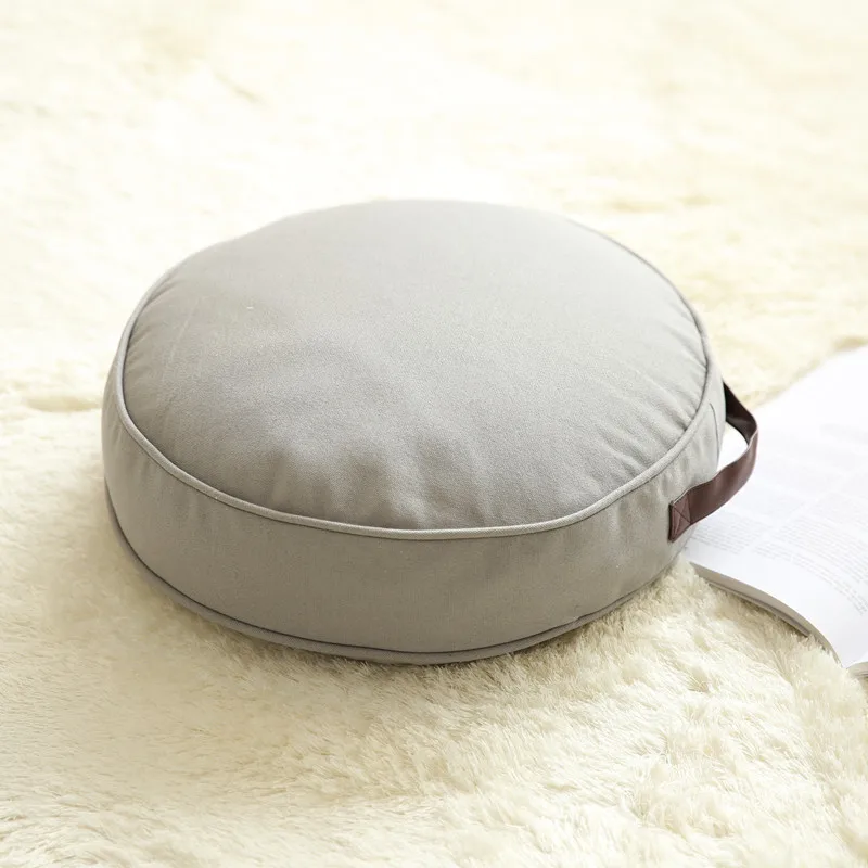 Grey Color 40x40x8cm Floor Sitting Cushion Footstool Janpanese Round Seating Sofa Pouf Foot Leg Rest Step Stool Pillow for Kids Adults Size 40cm/60cm - Цвет: Grey Color 40x40x8cm