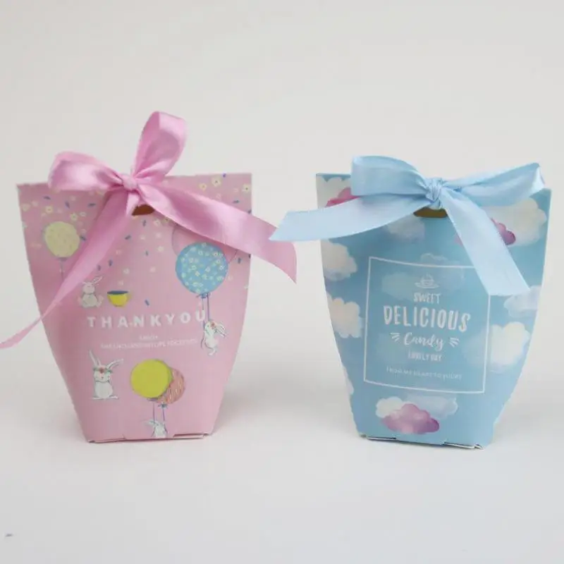 100 шт. подарочные коробки с лентами для Baby Shower картонные конфет свадебные