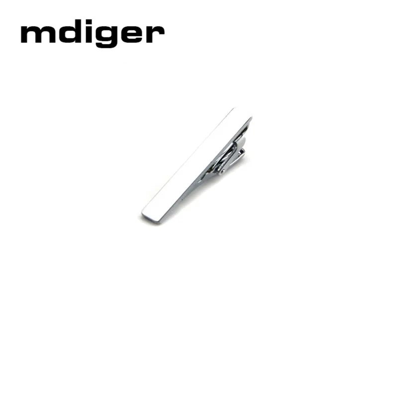 Мужской тощий зажим Mdiger короткий серебристый металлический для галстука