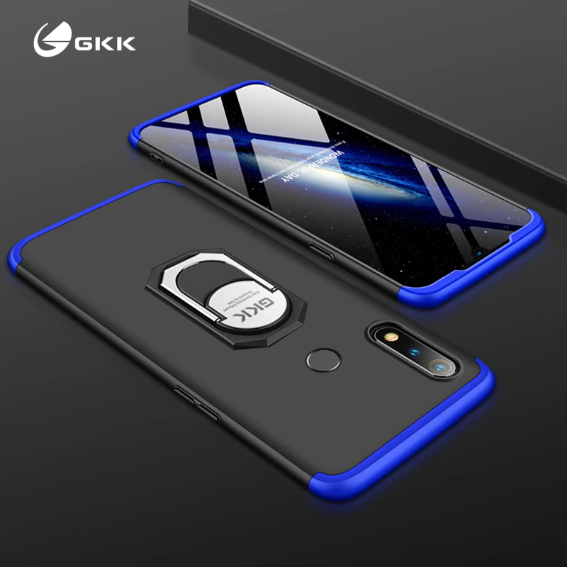 Оригинальный чехол для OPPO Realme 3 Pro Роскошный с полной защитой кольцом магнетизма