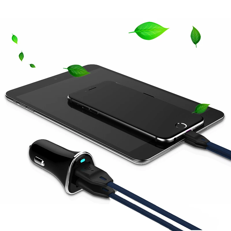 Автомобильное зарядное устройство STOD Dul USB 2 порта 2.4A Быстрый привод для iPhone 5 5S 6 4S 7