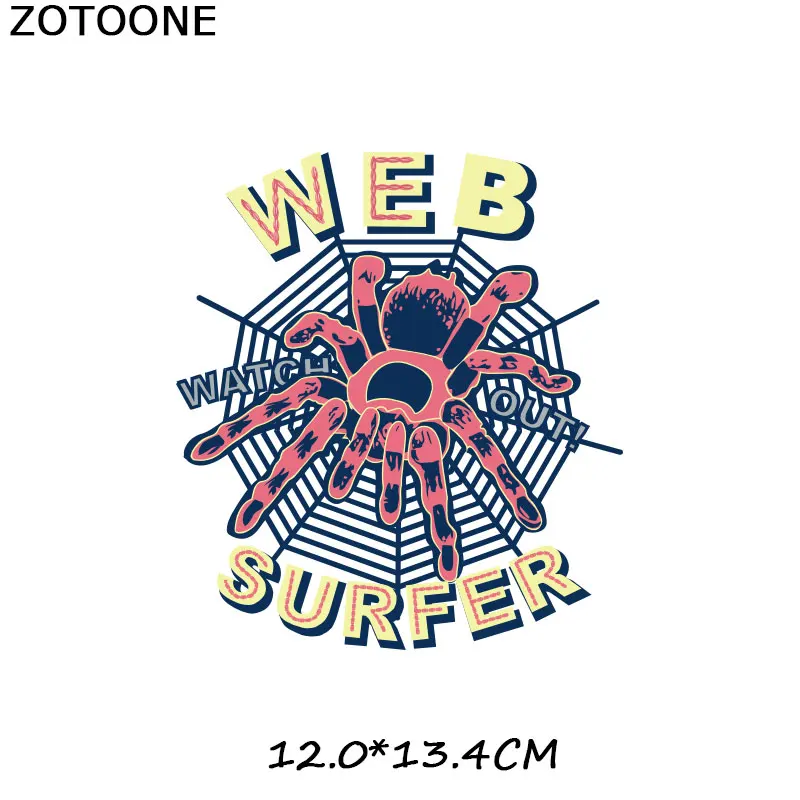 ZOTOONE Переводные железные для Костюмы буквы паук Тигр патчи Утюг на Diy аппликации