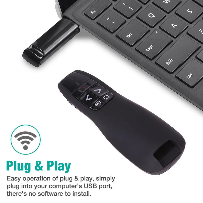 Rovtop 2,4 ГГц USB R400 беспроводной PPT пульт дистанционного управления Портативный Ручной ведущий пульт дистанционного управления красная лазерная ручка для Powerpoint Z2