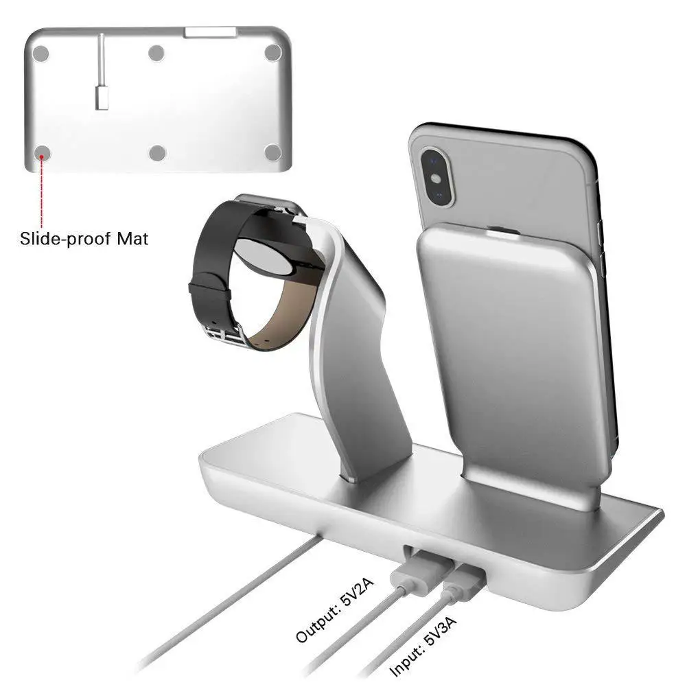 Беспроводная зарядная подставка EastVita 2 в 1 Qi для Apple Watch iPhone X/8/8 Plus Series 3