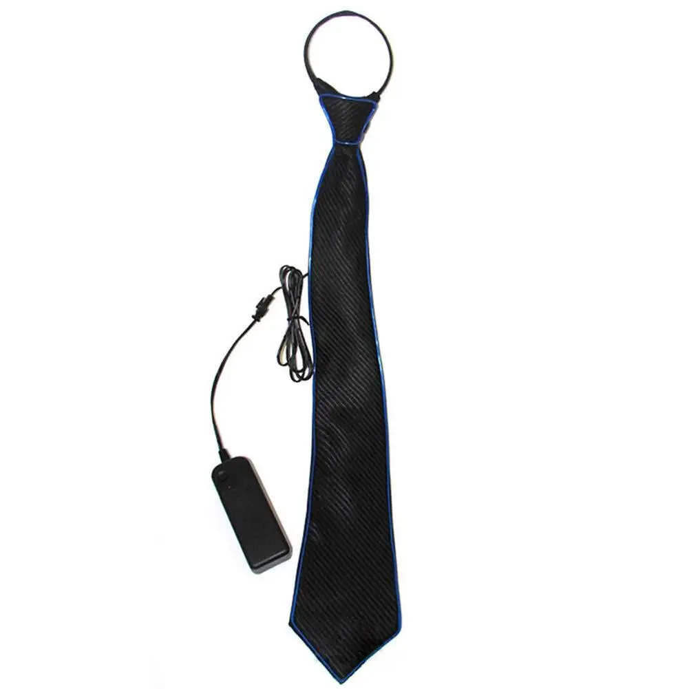 

Light Up Necktie Novelty Luminous Tie Adjustable EL Wire Glowing Neckwear Wedding Party Decoration