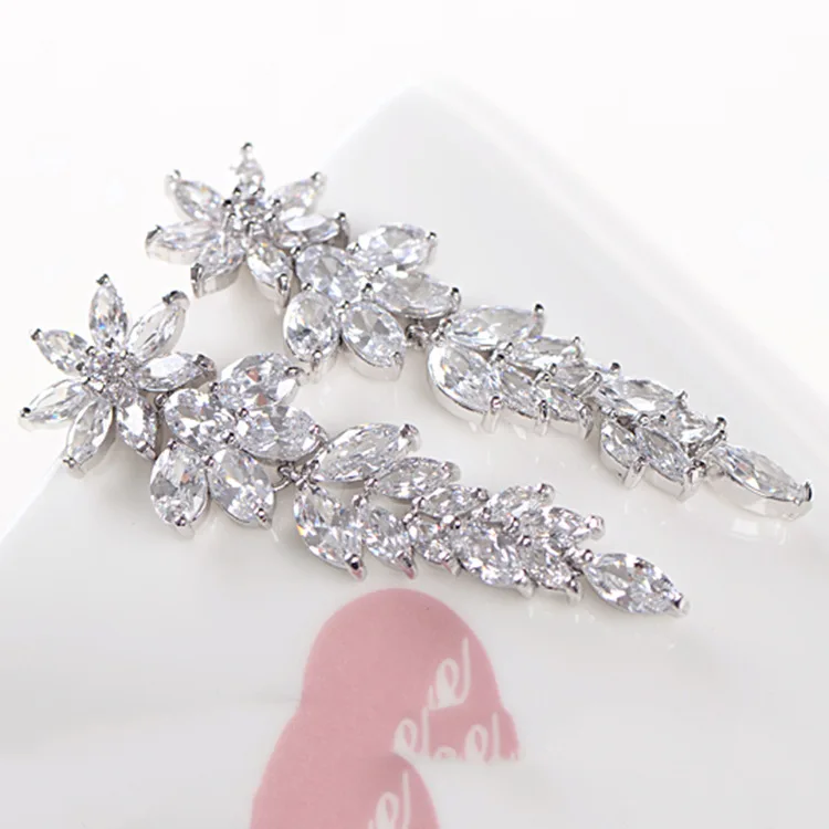 SLBRIDAL винтажные свадебные серьги с кубическим цирконием класса ААА люстры для