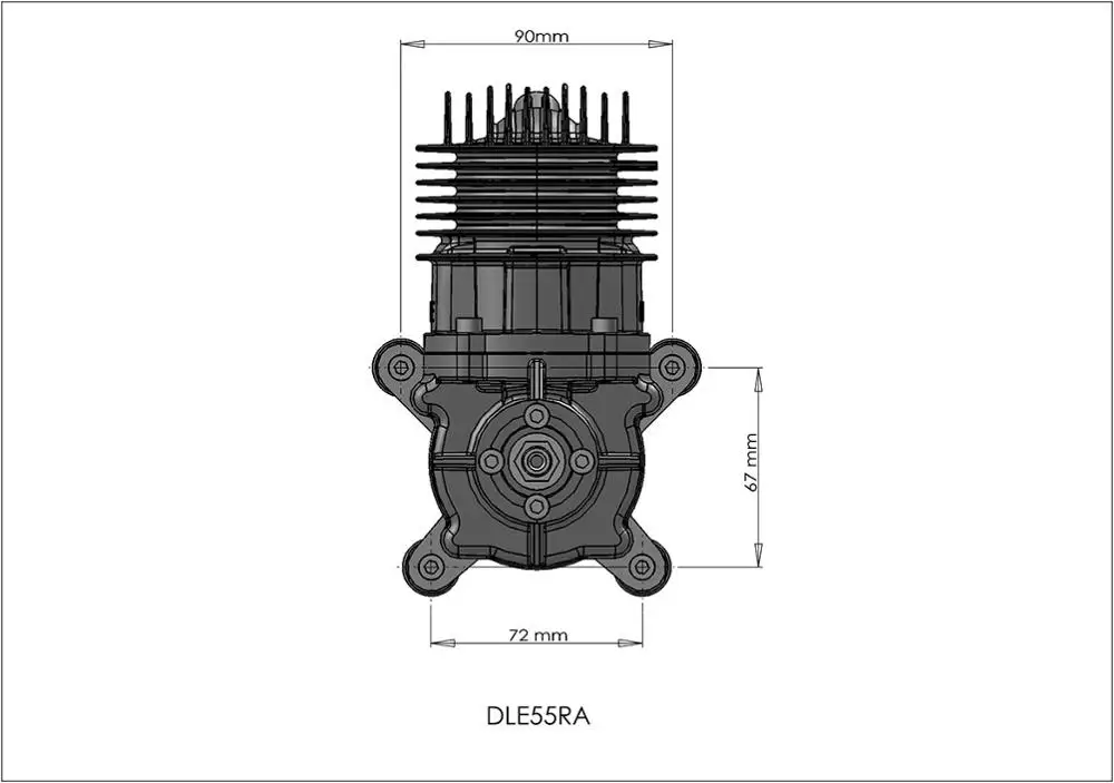 DLE55RA 55cc газовый двигатель для RC Самолет с фиксированным модель крыла одноударных