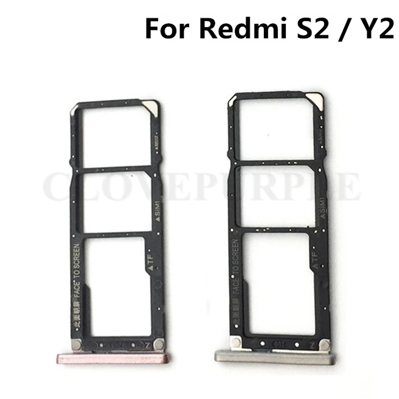 

10pcs/lot Gold/Pink/Grey Sim Card Reader Holder Tray Slot Socket Adapter Repair Parts For Xiaomi Redmi S2 / Y2