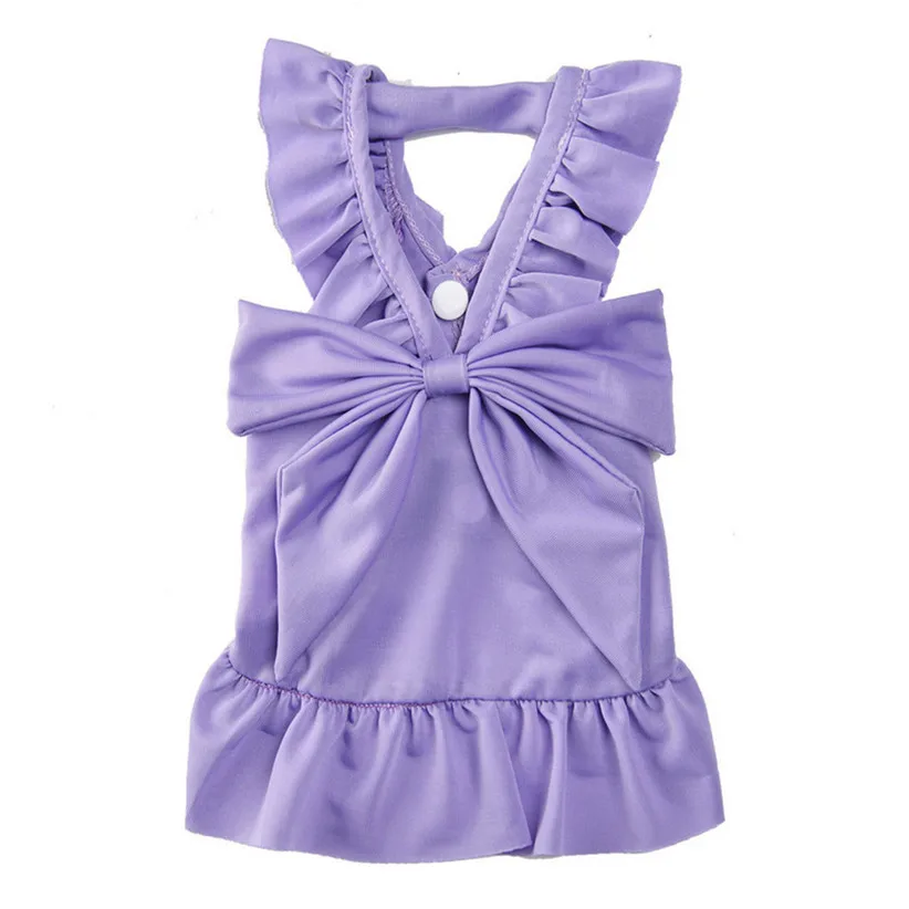 Transer сладкий розовый собака платье для маленьких собак с оборками на рукавах, большой бант, щенков, одежда, товары для домашних животных поставки 90610