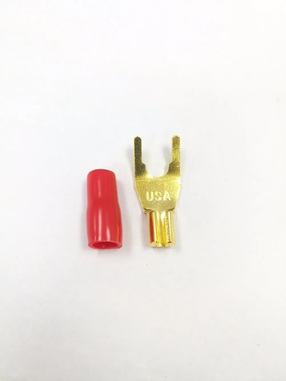 10 шт. y-образный позолоченный Бесконтактный динамик Spade Banana Plug U адаптер