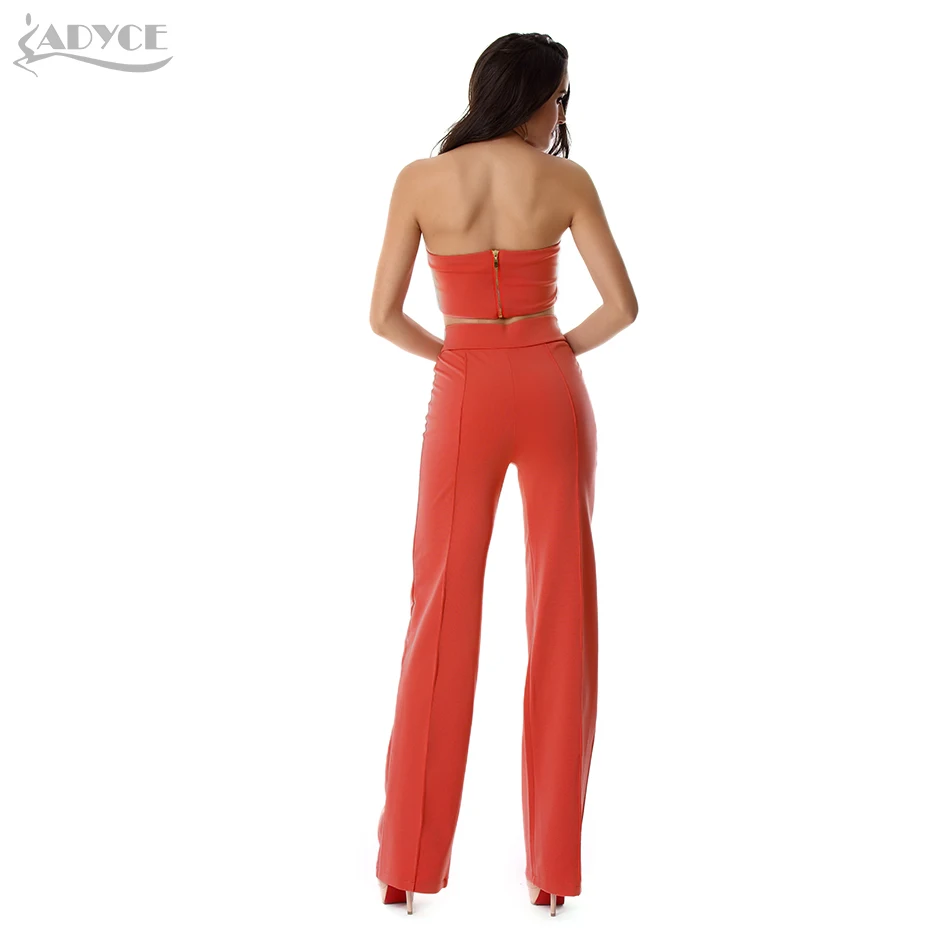 ADYCE 2019 новый летний оранжевый Модный комплект из двух предметов сексуальный без