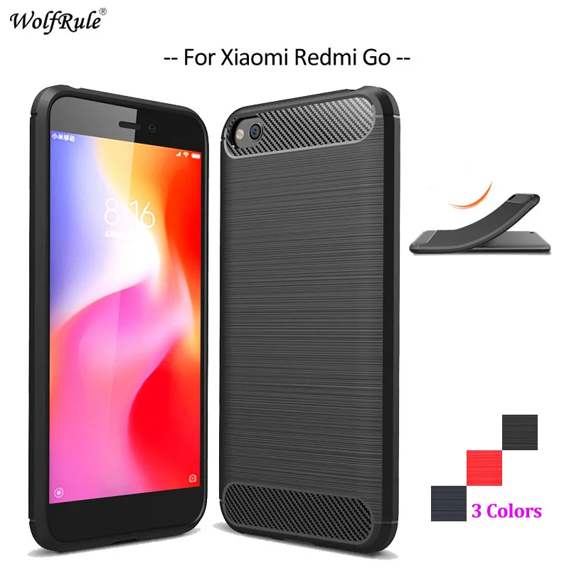 Чехол для телефона из углеродного волокна Xiaomi Redmi Go чехол мягкого ТПУ задняя