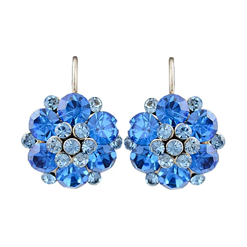 BLUE Серьги-клипсы для женщин, модные аксессуары, золотые, серебряные Разноцветные кристаллы стразы, массивные клипсы, ювелирные изделия - Окраска металла: BLUE