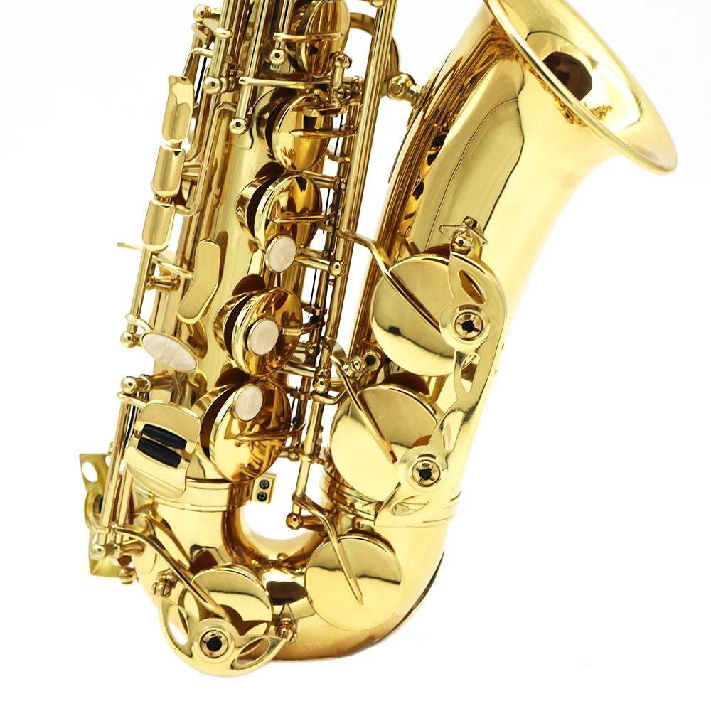 Высокое качество bE Alto Saxphone E плоский саксофон латунный лакированный Золотой духовой инструмент
