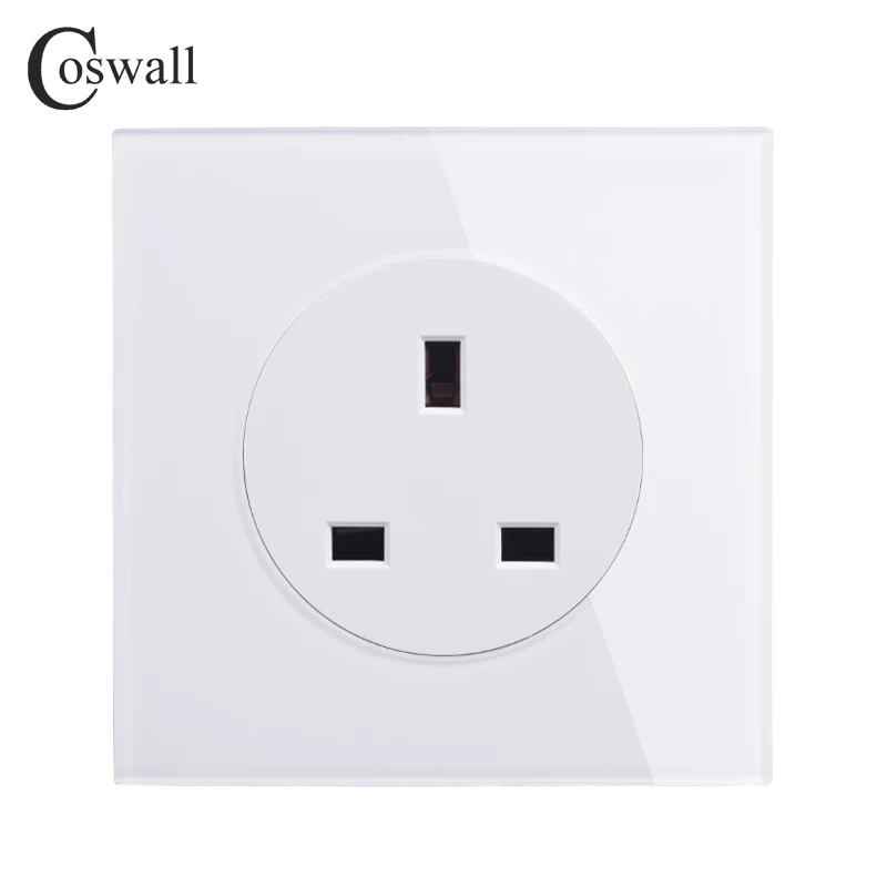 Стеклянная панель Coswall 13A британская настенная розетка с защитой от