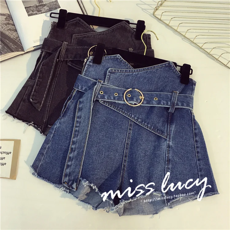 Шорты Джинсы для Для женщин летние Высокая Талия Джинсовые шорты женские горячие
