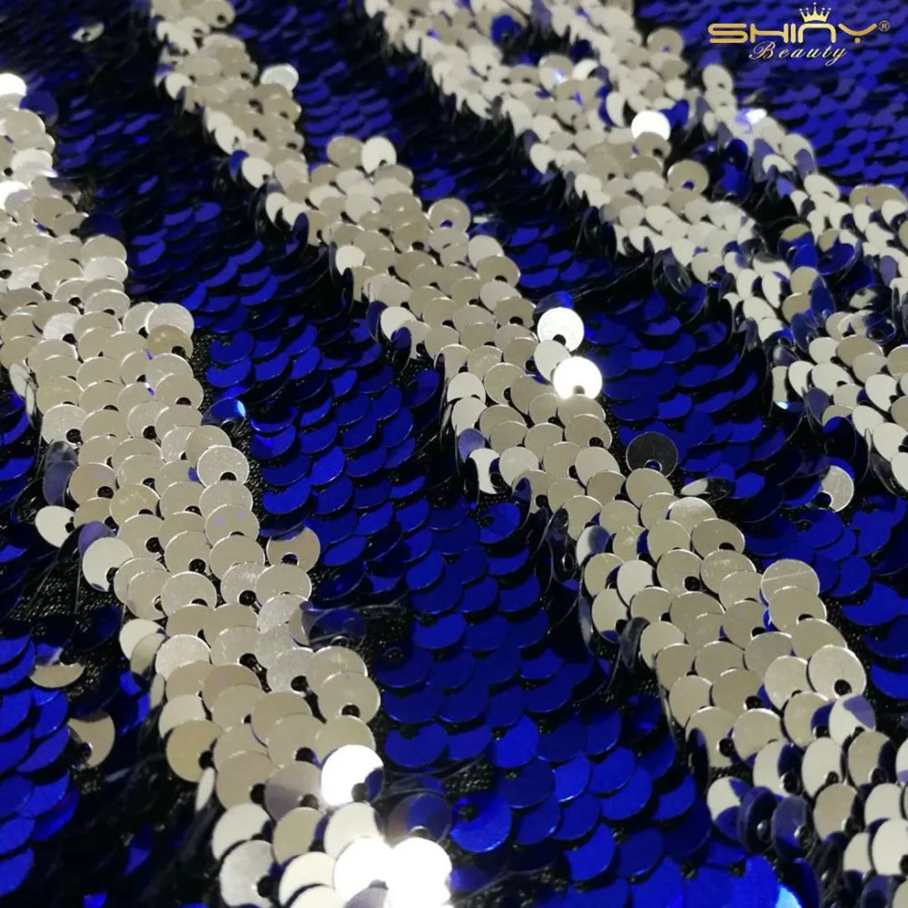 2FTX3FT 5 MMSequin фон Шторы 2 шт. королевский синий для Серебряная Русалка Блестки рыбьей