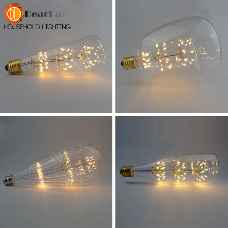 220 V-240 V E27 винтажный Ретро светодиодный светильник Эдисона 4W ST64/A19/G80 внутренний светодиодный светильник, Ночной светильник, рождественские подарки(BM50
