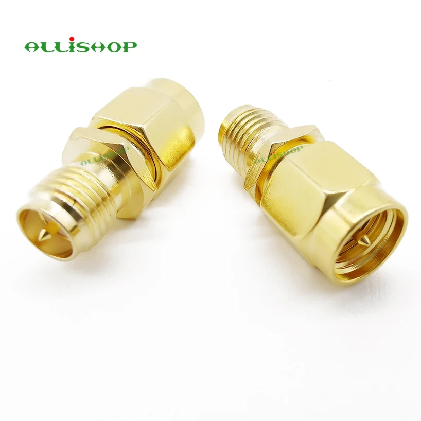 ALLISHOP RF SMA Прямой позолоченный SMA штекер для RP-SMA Женский Разъем RF коаксиальный адаптер конвертер для FPV Дрон Wi-Fi антенна