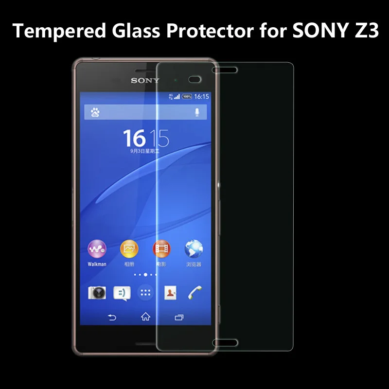 

500x New 0.26mm 2.5D Premium Tempered Glass Screen Protector for SONY Xperia Z3 Toughened protective Screen Film z3 L55