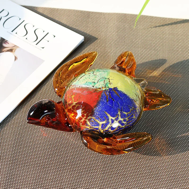 H&ampD Handmade Colored Sea Turtle Sculpture Art Glass Blown Animal Figurine For Home Living Room Decorative Birthday Gifts | Дом и сад