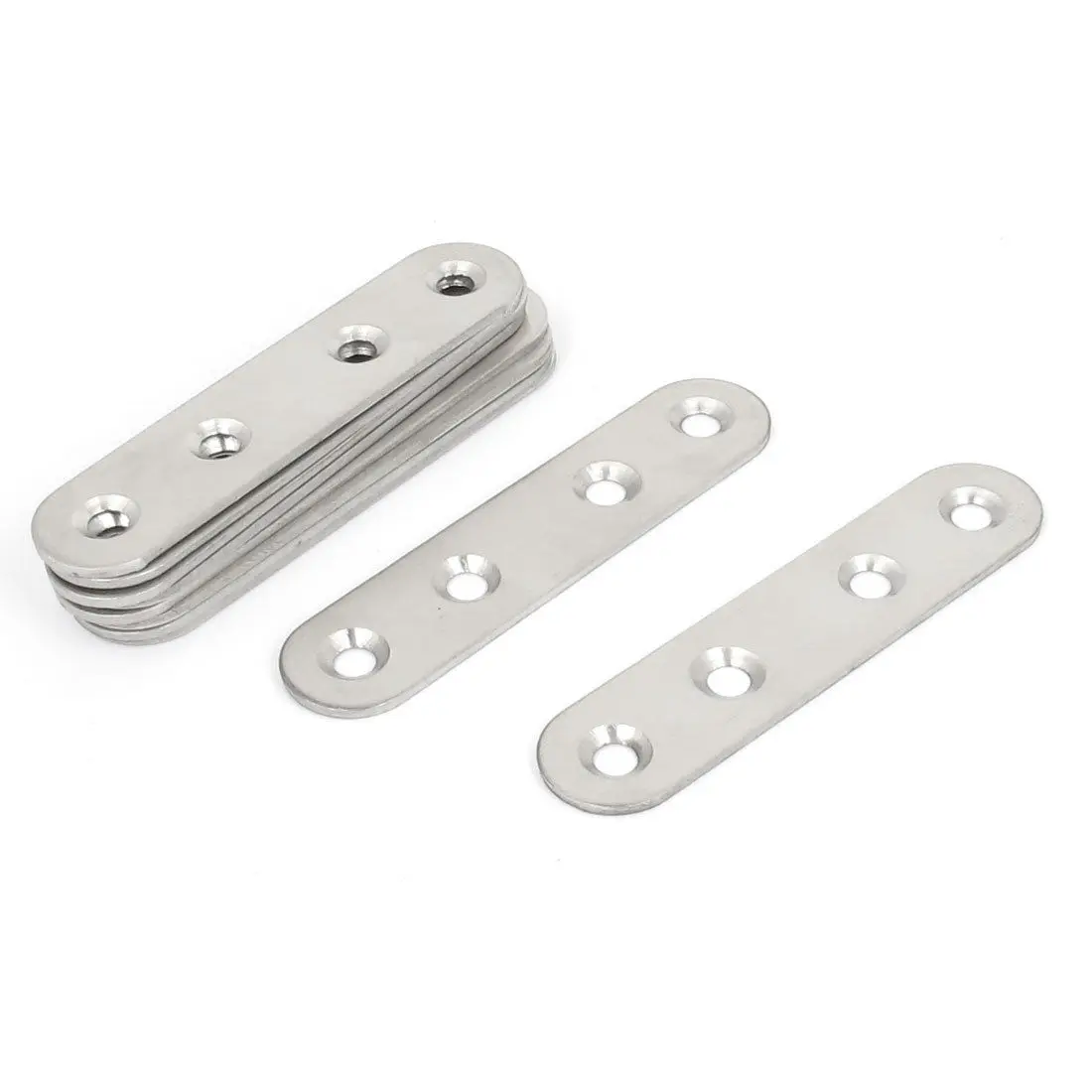 

80mm x 17mm Straight Flat Mending Repair Plate Connector Joining Bracket 10pcs