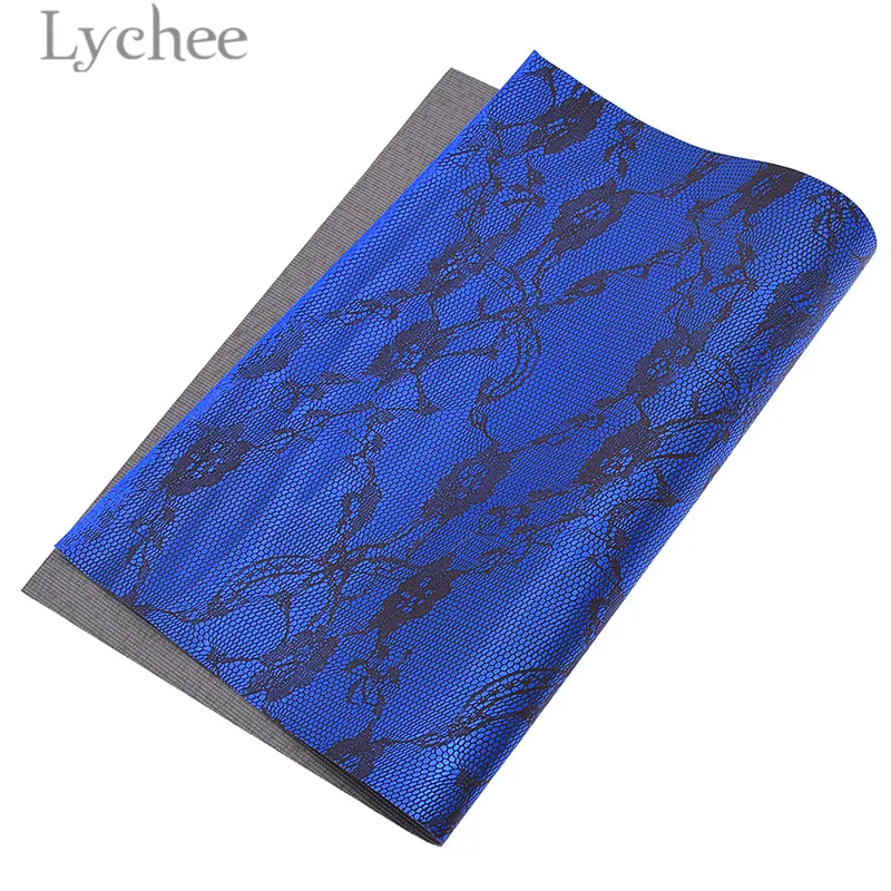 Lychee 29x21cm A4 Lace Flower Embossed Faux PVC Leather Fabric High Quality Synthetic DIY Material For Handbag Garments | Дом и сад