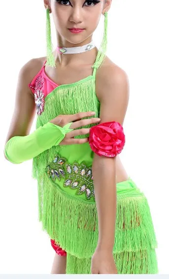 5 видов цветов платье для выступлений девочек платья латинских танцев с