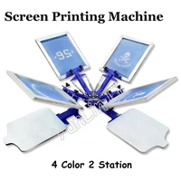 4 color 2 station t shirt screen printing machine t shirt printer press equipment 5545cm diy t shirt tj