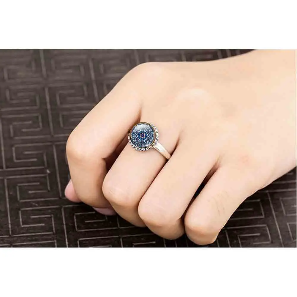 Винтажное регулируемое кольцо из стекла 1 шт./лот в индийском стиле настоящего