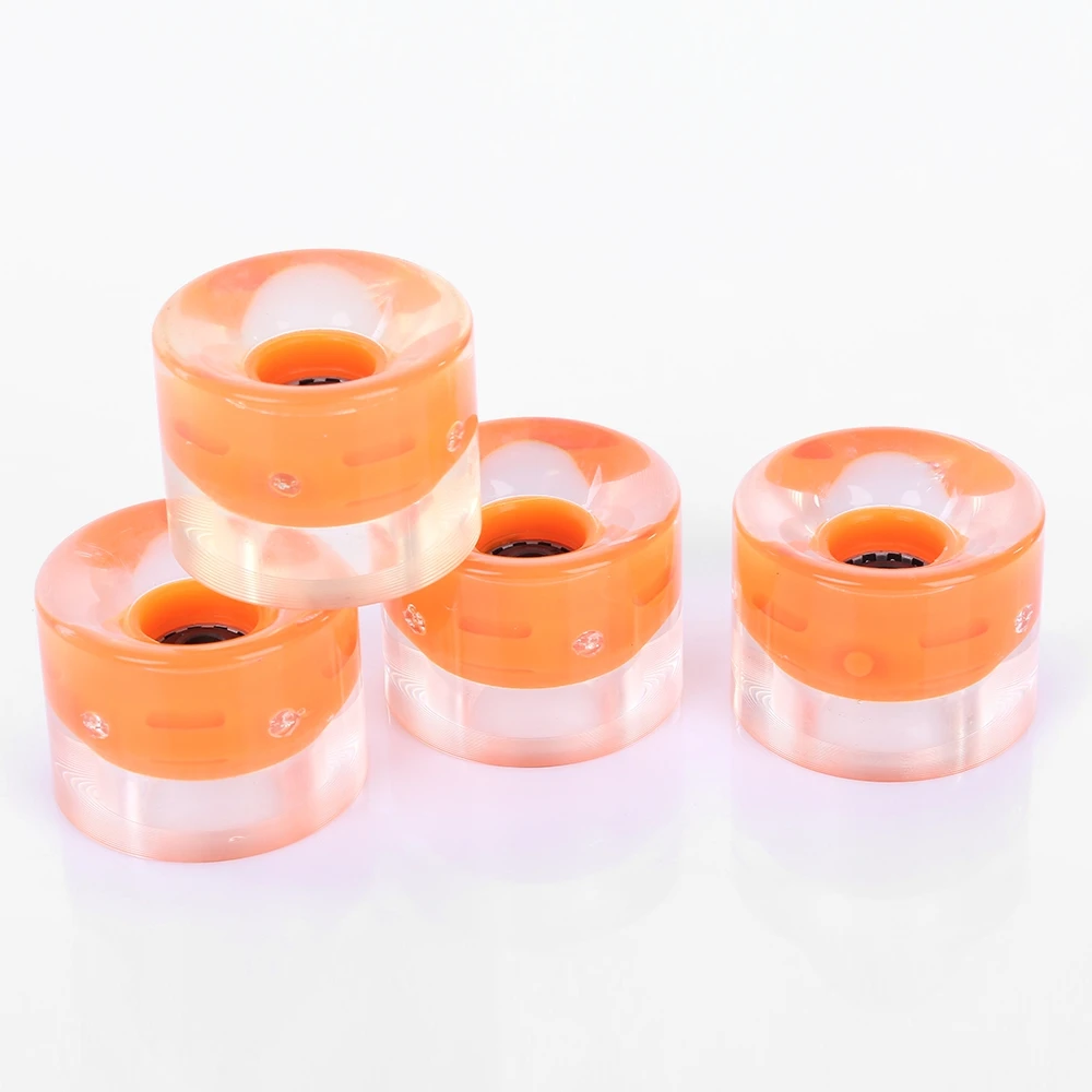 Free Shipping Sports 4pcsTransparent LED Light Skateboard Wheels Riding Durable Longboard Wheel 60 x 45mm | Спорт и развлечения