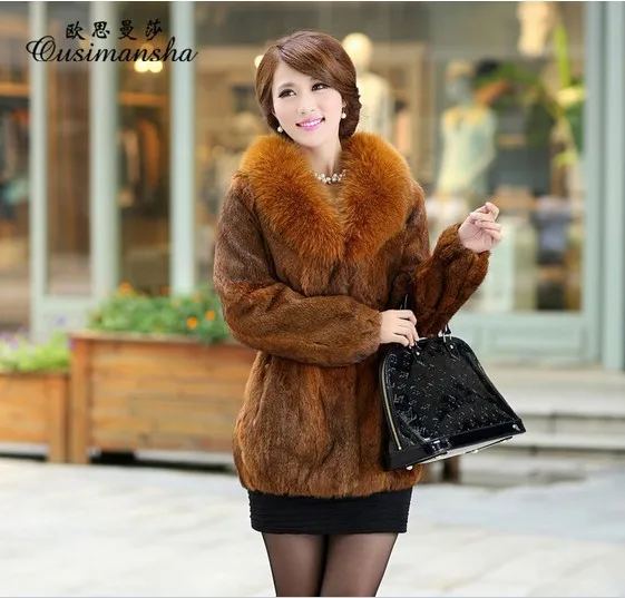 (TopFurMall) женская модель с воротником из лисьего меха зимняя шуба натурального