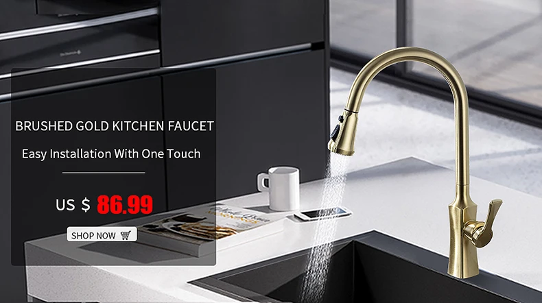 Смесители для кухни, латунный кран для кухонной раковины и воды, вращающийся на 360 кран, смеситель с одним держателем и одним отверстием, черный смеситель 866037