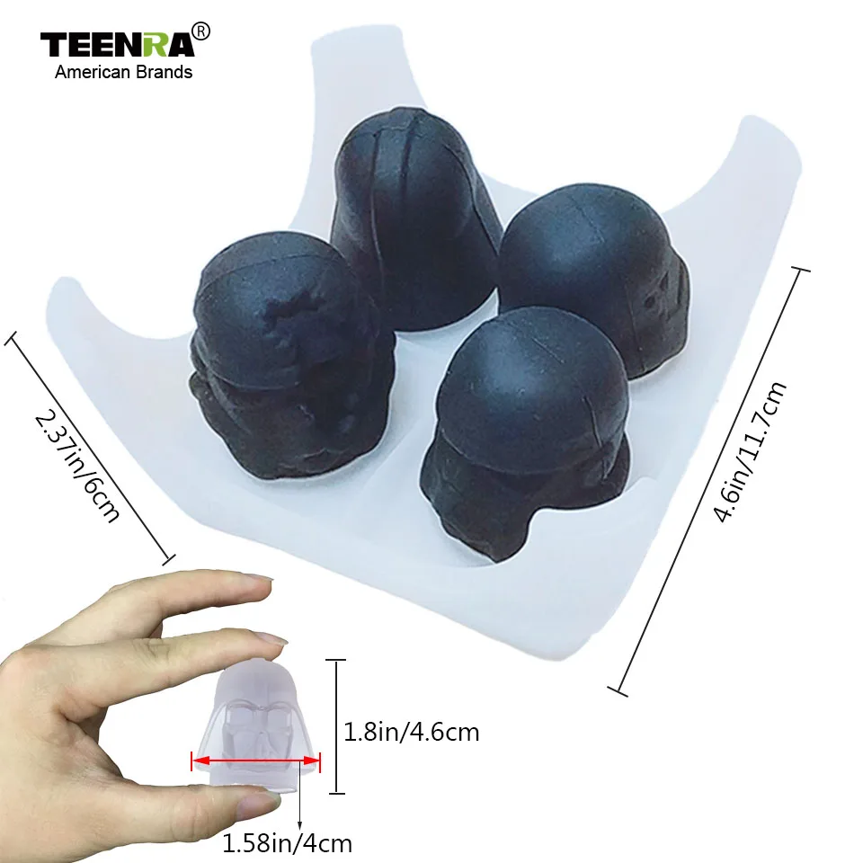 TEENRA, 4 в 1, Звездные войны, лоток для льда, силиконовый кубик для льда, форма смерти, Дарт Вейдер, форма для льда, кухонные инструменты