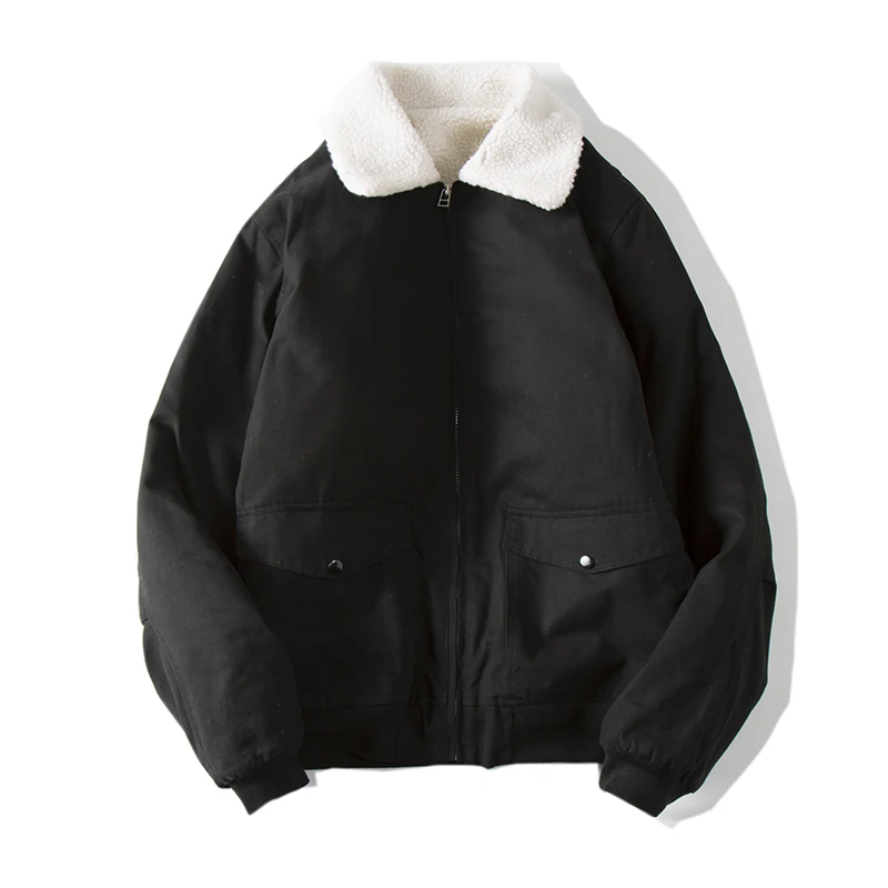 Шерпа Льняная мужская куртка осень зима армейский зеленый черный карман