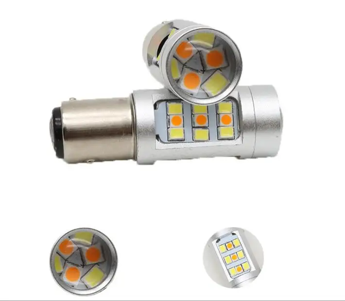 2 шт. Двухцветные светодиодные лампы 33SMD 1157 BAY15D T20 7443 T25 3157 для сигнала поворота|bulb