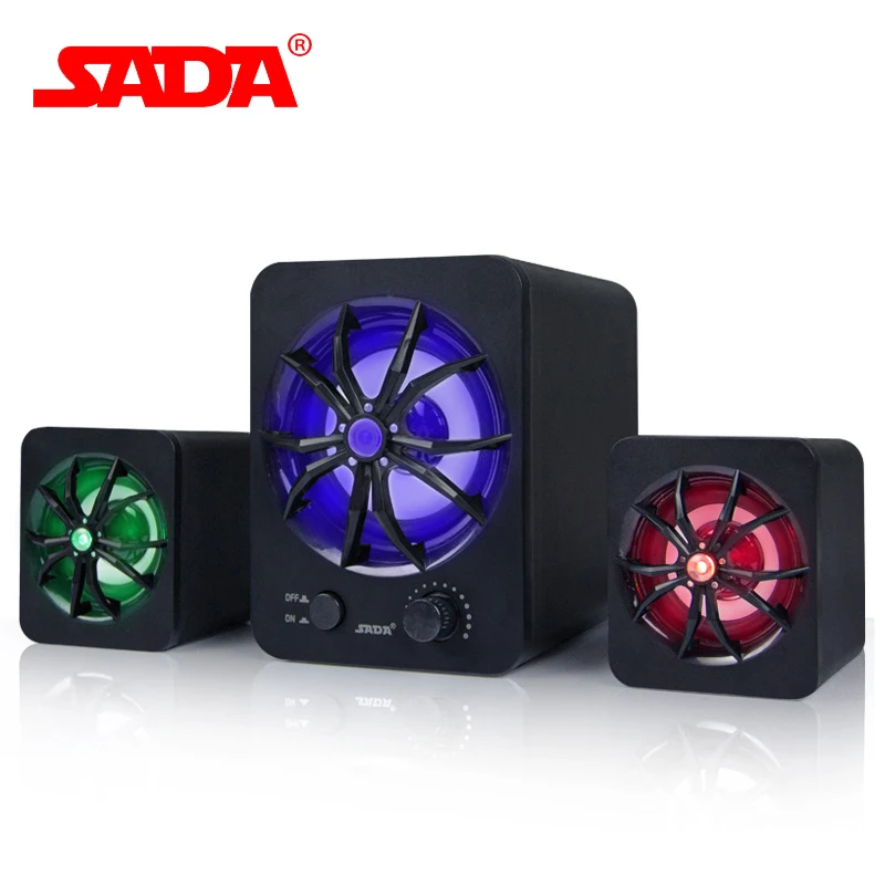 SADA D 207 сабвуфер стерео бас USB 2 1 динамик атмосферное светодиодное освещение 3D