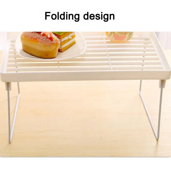1 шт. стеллаж для хранения Полка Складной Держатель Штабелируемый Органайзер кухня ванная комната шкаф FPing