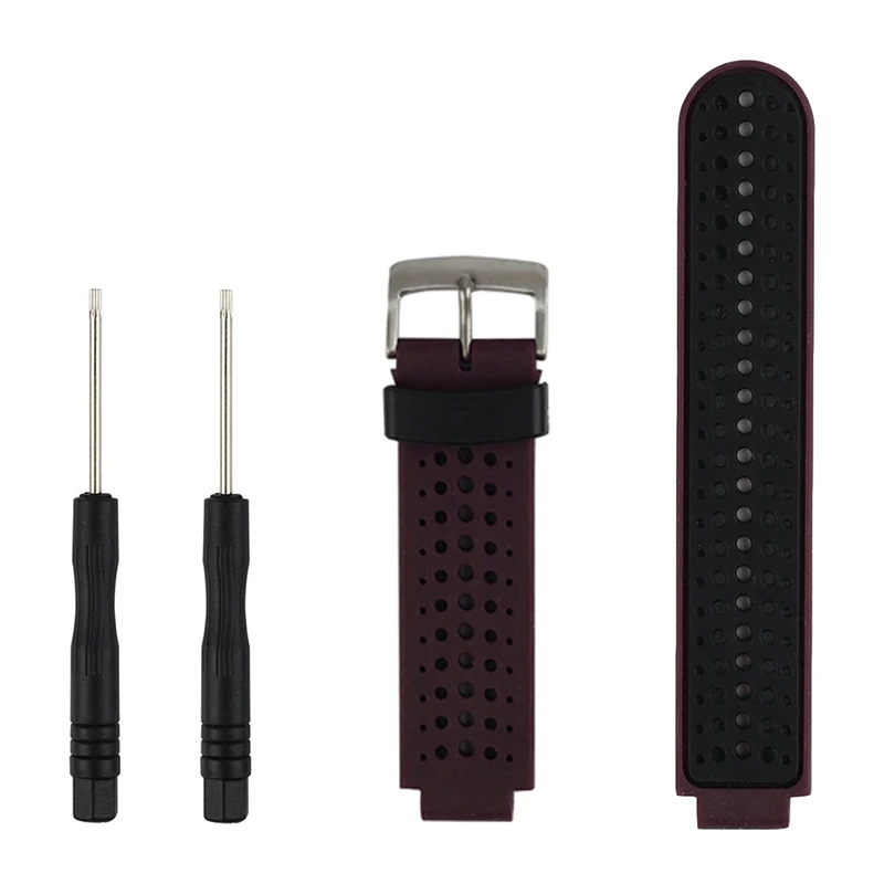 20 Purple with black 20 шт. в упаковке, смарт-часы полос для Garmin Forerunner 230/235/235 Lite/220/620/630/735XT мягкий силиконовый наручный ремешок для смарт-часов Garmin 235 - Цвет: 20 Purple with black