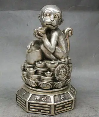 8 &quotнародный китайский фэншуй Серебряная монета богатства зодиака год Обезьяны