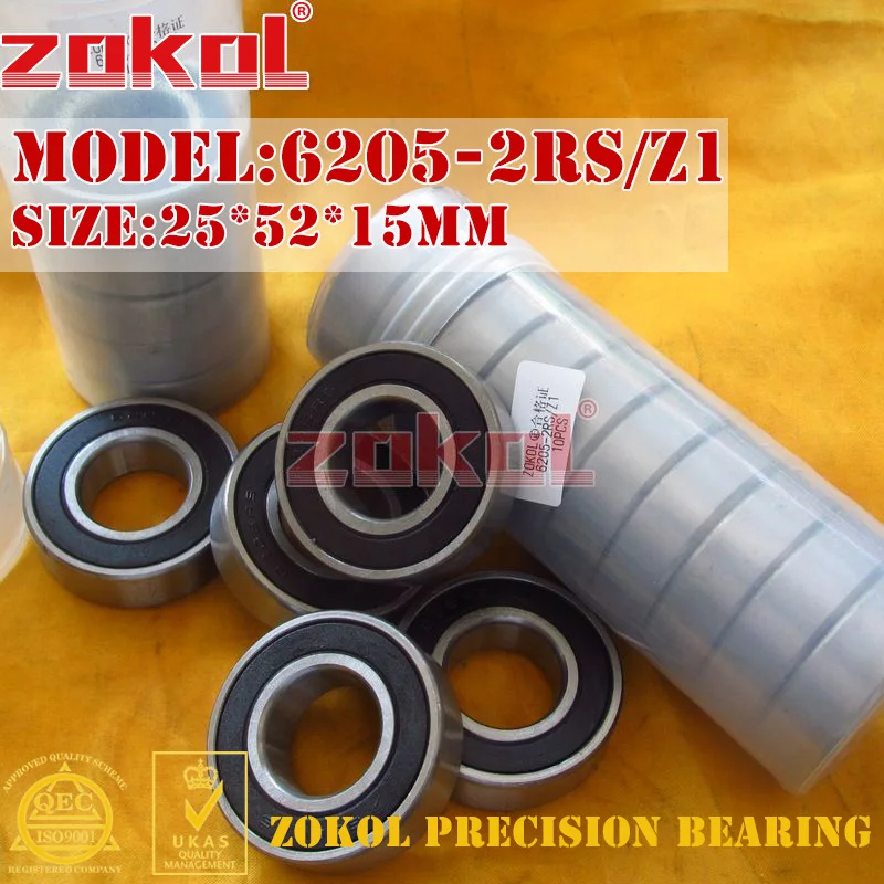 ZOKOL 6205RS подшипник 6205 2RS RS Z3V3 6205ZZ S6205ZZ глубокий шаровой подшипник 25*52*15 мм