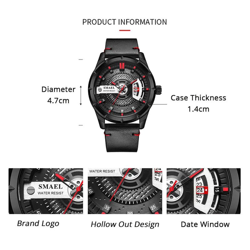 SMAEL мужские военные спортивные часы Топ люксовый бренд Мужские кварцевые Дата