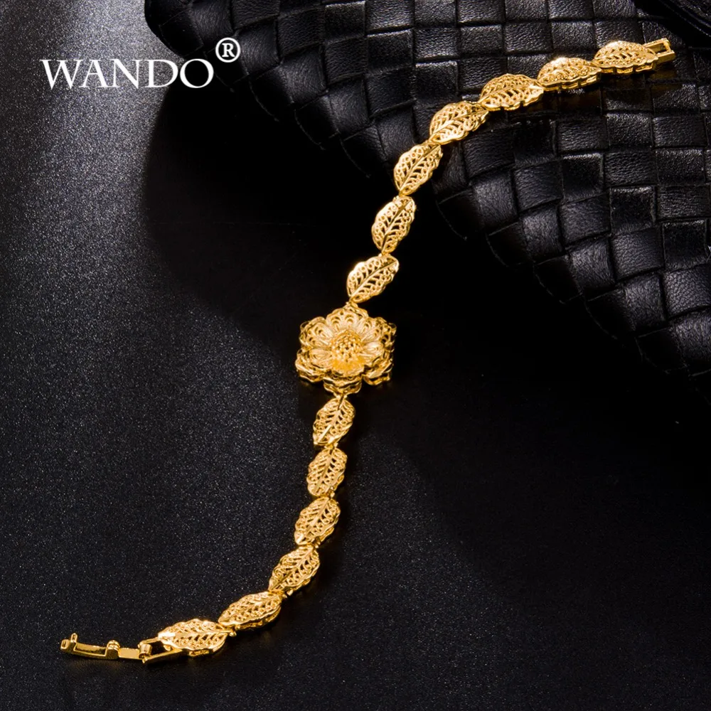 Flower18K браслет золотой Цвет с цепочкой Для женщин оптовая торговля Свадебные