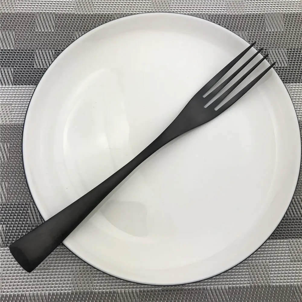 Dinner Fork Аксессуары, высокое качество, 304, нержавеющая сталь, совок, вилки, Kinfe, вечерние, столовая посуда, набор, матовый, черный, набор столовых приборов, Прямая поставка, 1 шт - Цвет: Dinner Fork
