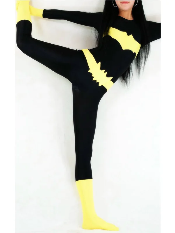Костюм Бэтгерл из спандекса и лайкры черно-желтый костюм Зентаи вечерние костюмы