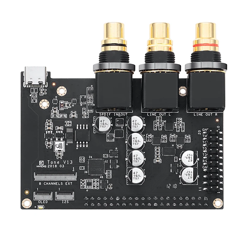 Khadas Tone Board USB Внешняя Hi-Fi звуковая карта ES9038Q2M Hi-Res аудио плата аудио декодер совместим с VIM 1 2 3 Edge-V