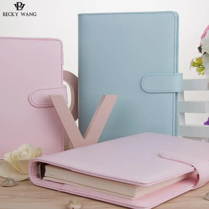 Милый Macaron планировщик Binder только A5 A6 синий розовый Сиреневый блокнот обложка дневник Bullet Journal