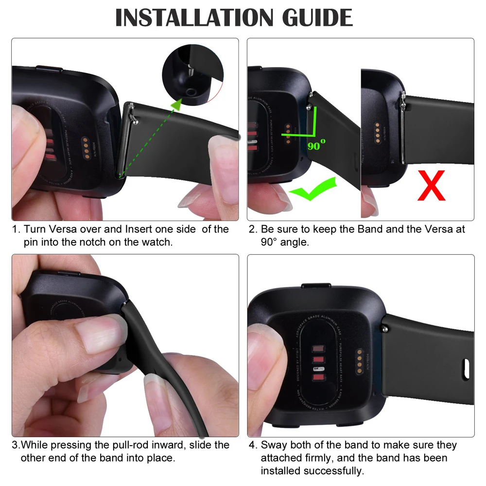 Duszake Replacement Strap For Fitbit Versa/Versa Lite Band Soft Silicone Waterproof Wrist Bracelet Strap For Fitbit Versa Band