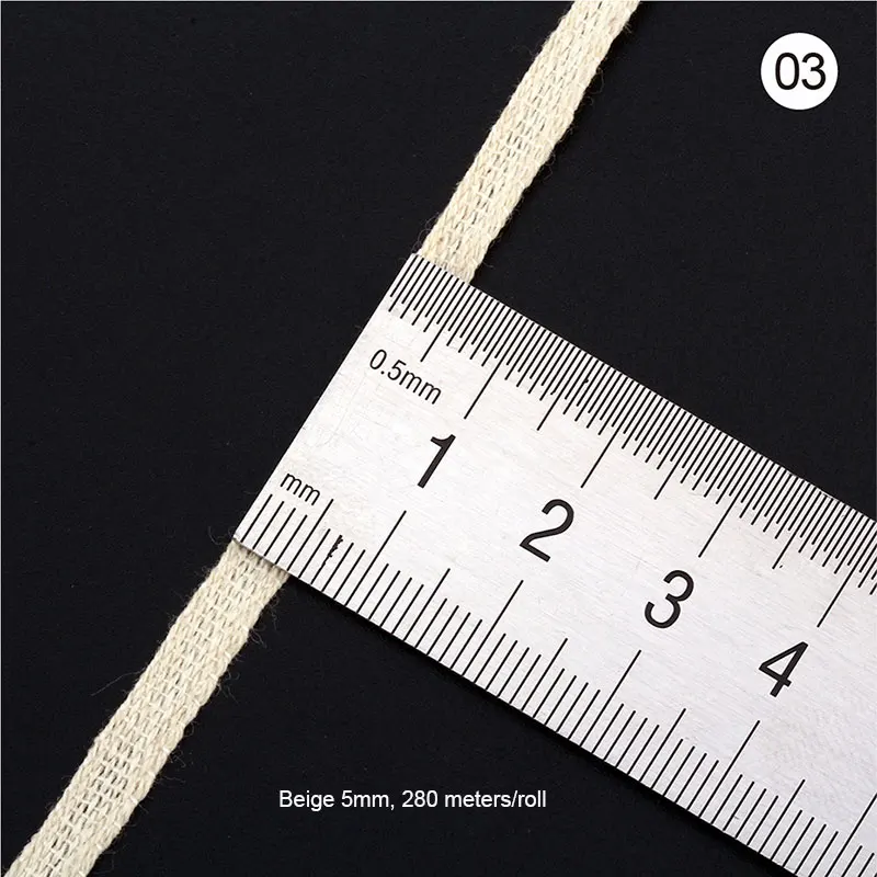 5mm beige 280meters 220/280/300 метров 5 мм/7 мм ширина хлопок лямки Швейные аксессуары ленточный ремешок лента белый/бежевый/черный для одежды сумка - Цвет: 5mm beige 280meters