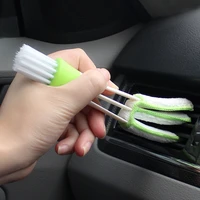 1pc clean brush multi function car internal cleaner tool double head cloth keyboard air outlet vent dust cleaning brush